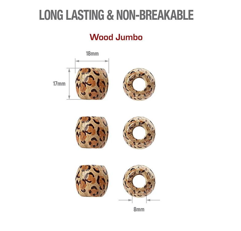 Red by Kiss Jumbo Pattern Wood Hair Beads